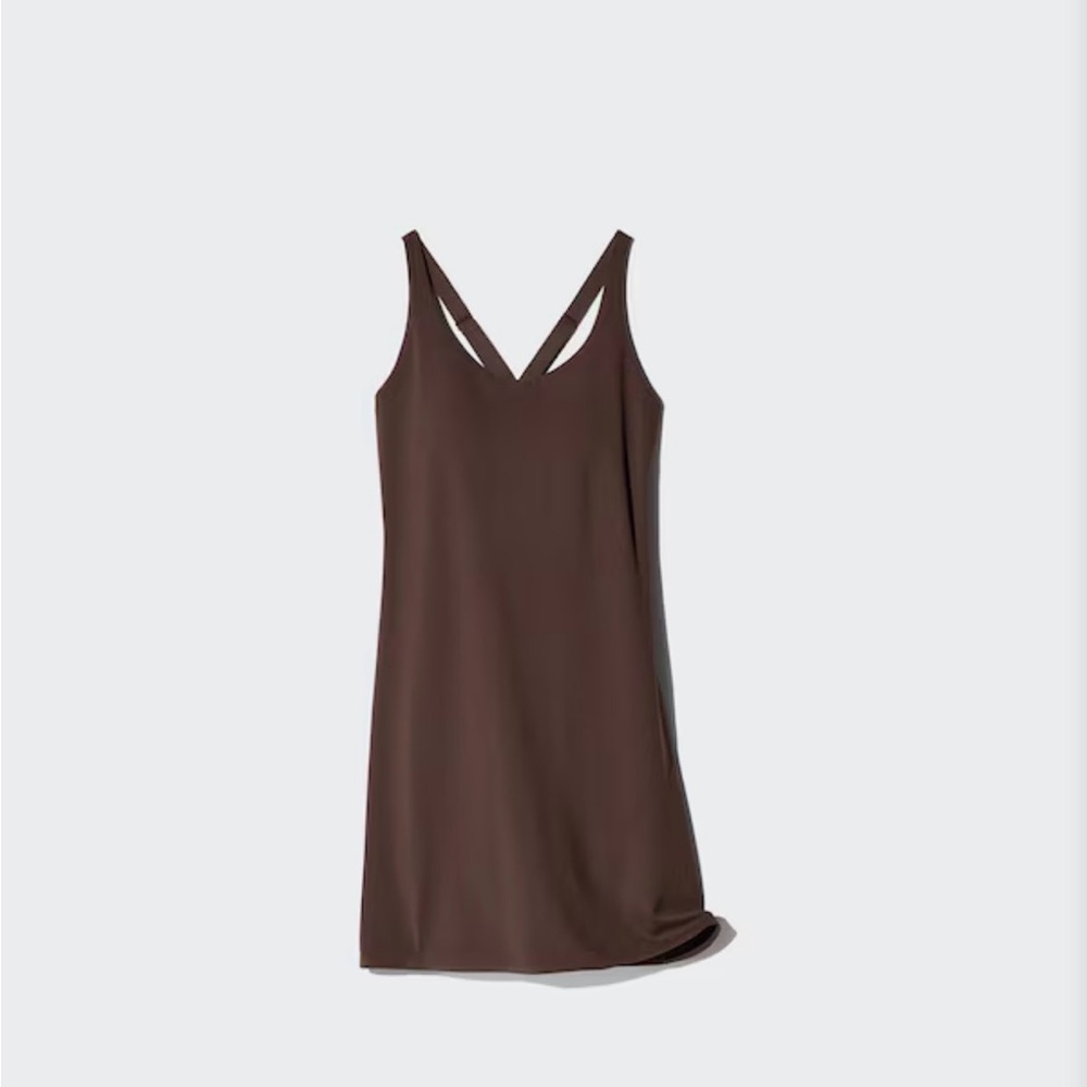 NWT Uniqlo Brown AIRISM soft mini dress